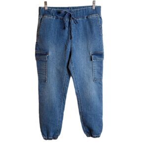 Tinseltown Women's Skinny Jogger Jeans Size S Cargo Blue Medium Wash High Rise